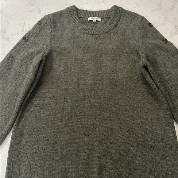 Madewell | Donegal Button Sleeve Wool Blend Sweater Dress Size Large - Picture 7 of 16